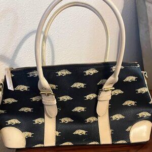 Arkansas Razorback Purse 15"x8" Black and Tan